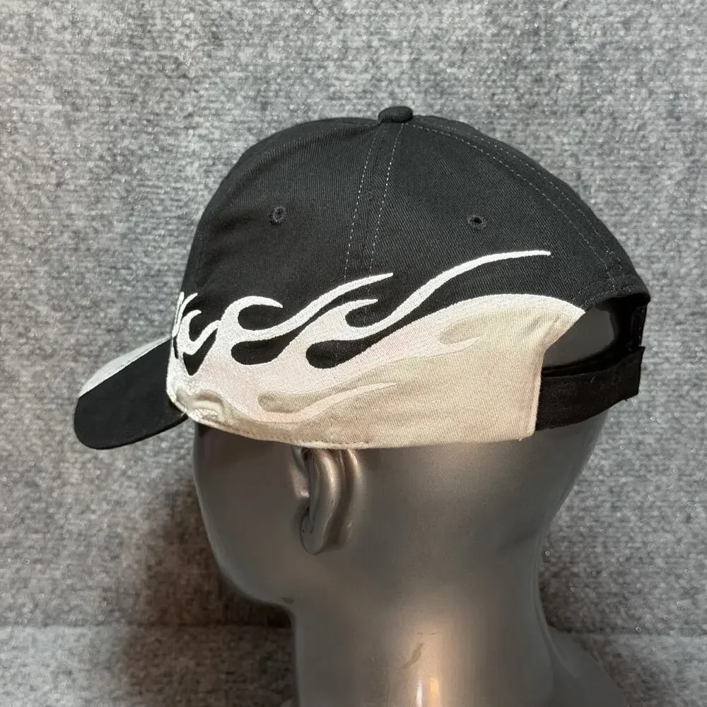 Kenworth Trucking Black Retro StrapBack Hat OSFA Cap Flame Graphic Embroidery